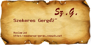 Szekeres Gergő névjegykártya